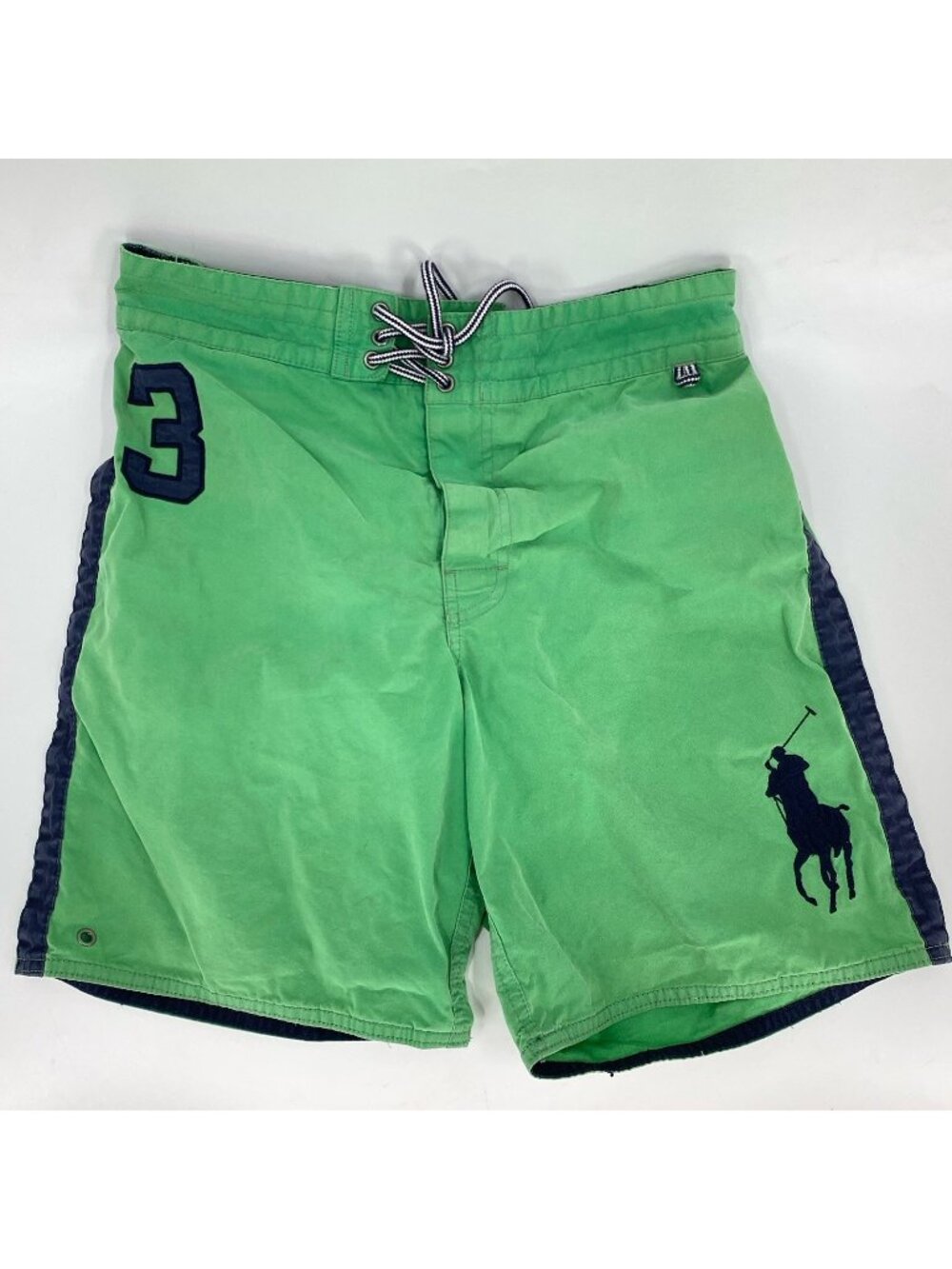 Polo Ralph Lauren Green Swim Trunks Board Shorts Big Pony #3 Vintage Mens Small